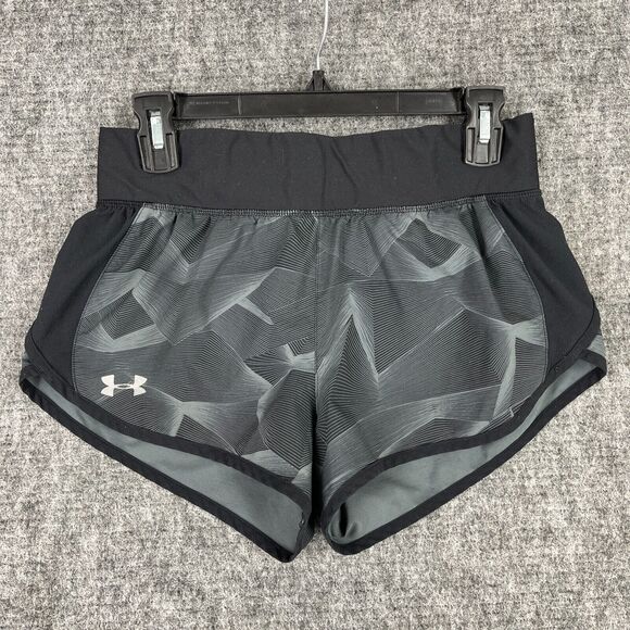 Under Armour Shorts Womens Small Gray Fitted‎ Heatgear Lined Running Workout Gym - Picture 1 of 10